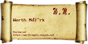 Werth Márk névjegykártya